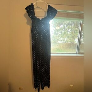 Polka Dot Navy Jump Suit
